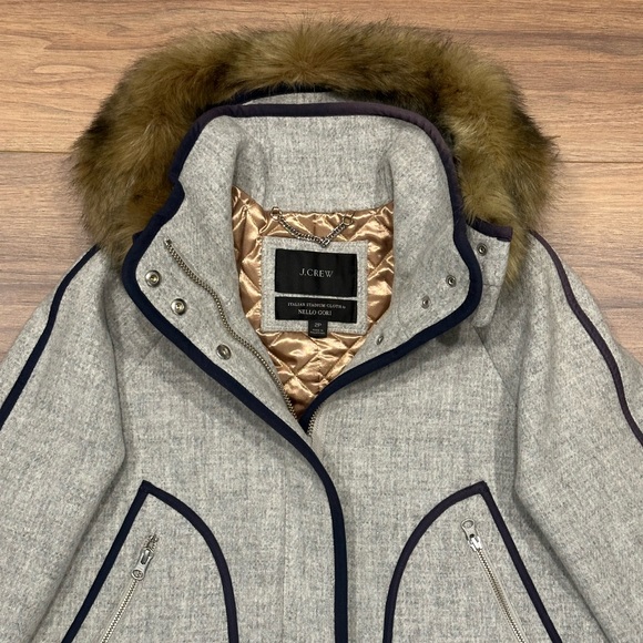 J. Crew Summit Parka Coat Italian Stadium Cloth Wool in Heather Dusk Gray - 2P - Picture 3 of 16